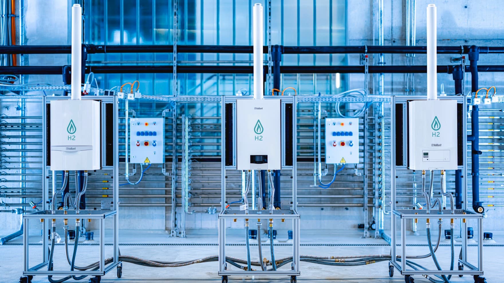 Caldeira Vaillant na unidade de teste