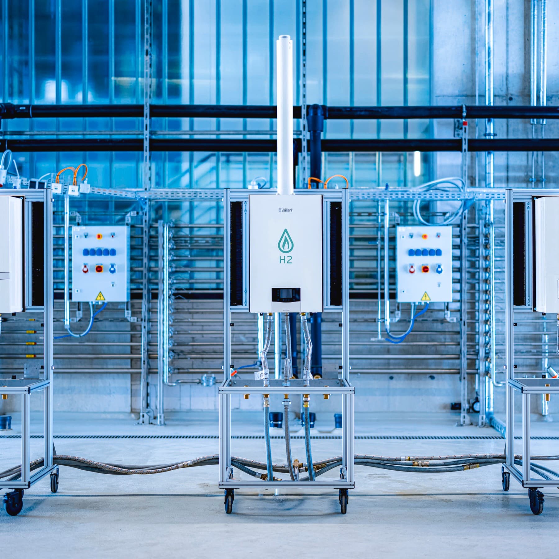 Caldeira a hidrogénio Vaillant num centro de testes