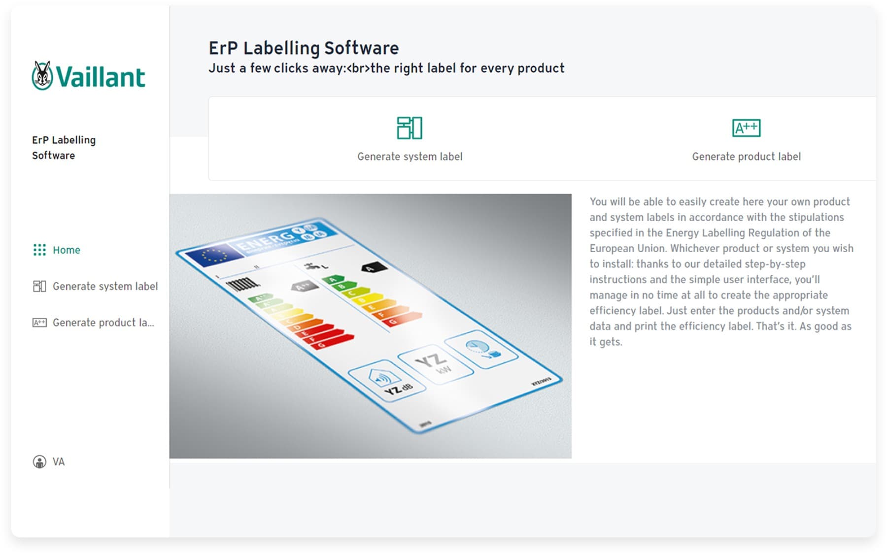 Etiquetagem ErP para o seu produto Vaillant