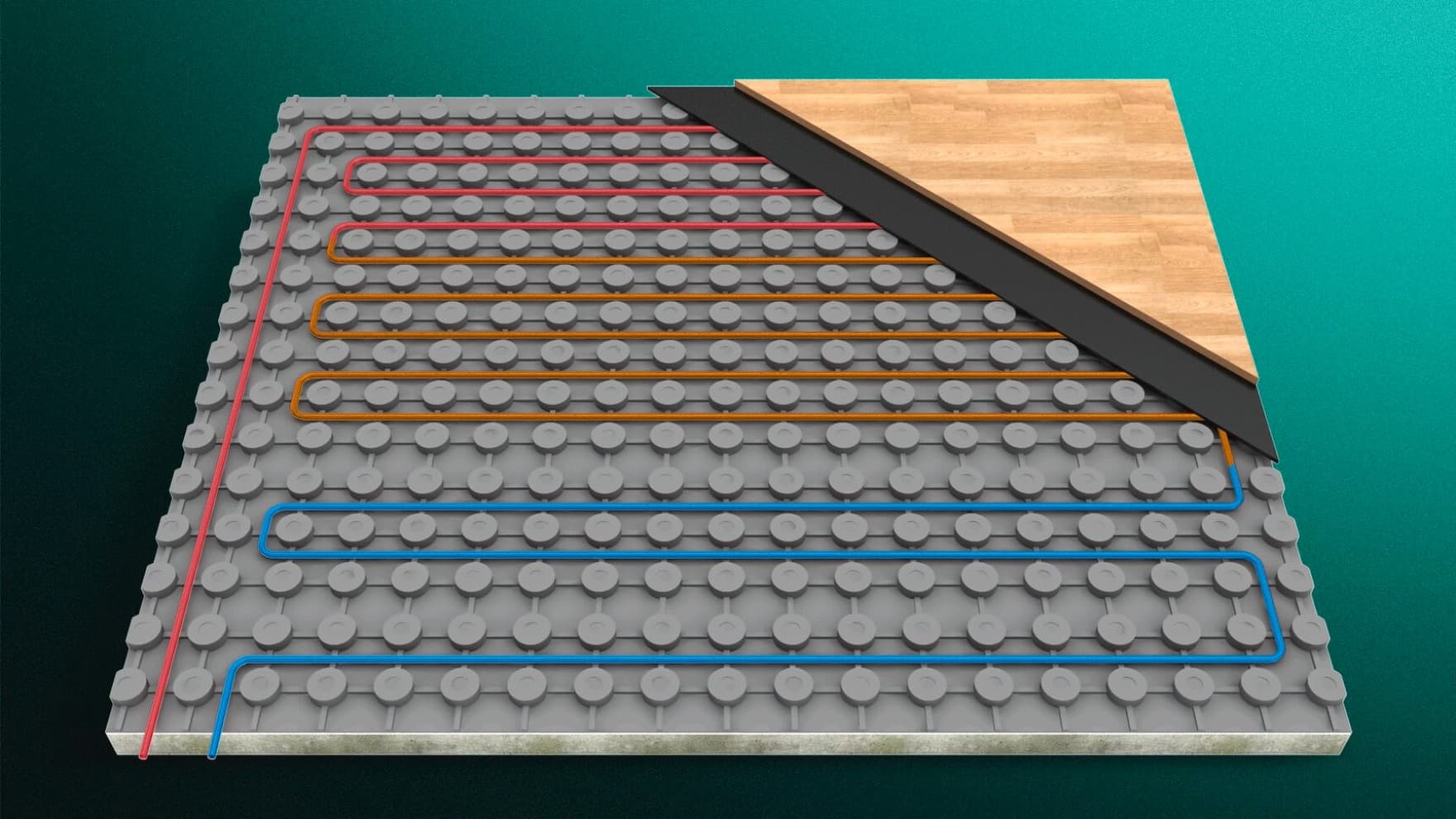 Aquecimento por piso radiante modular