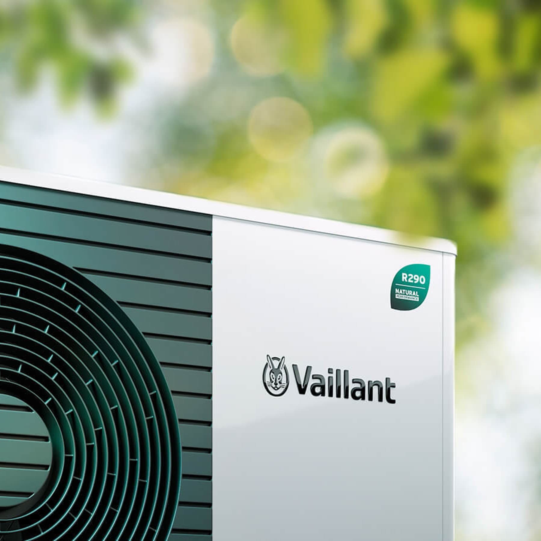 Uma bomba de calor com a etiqueta R290