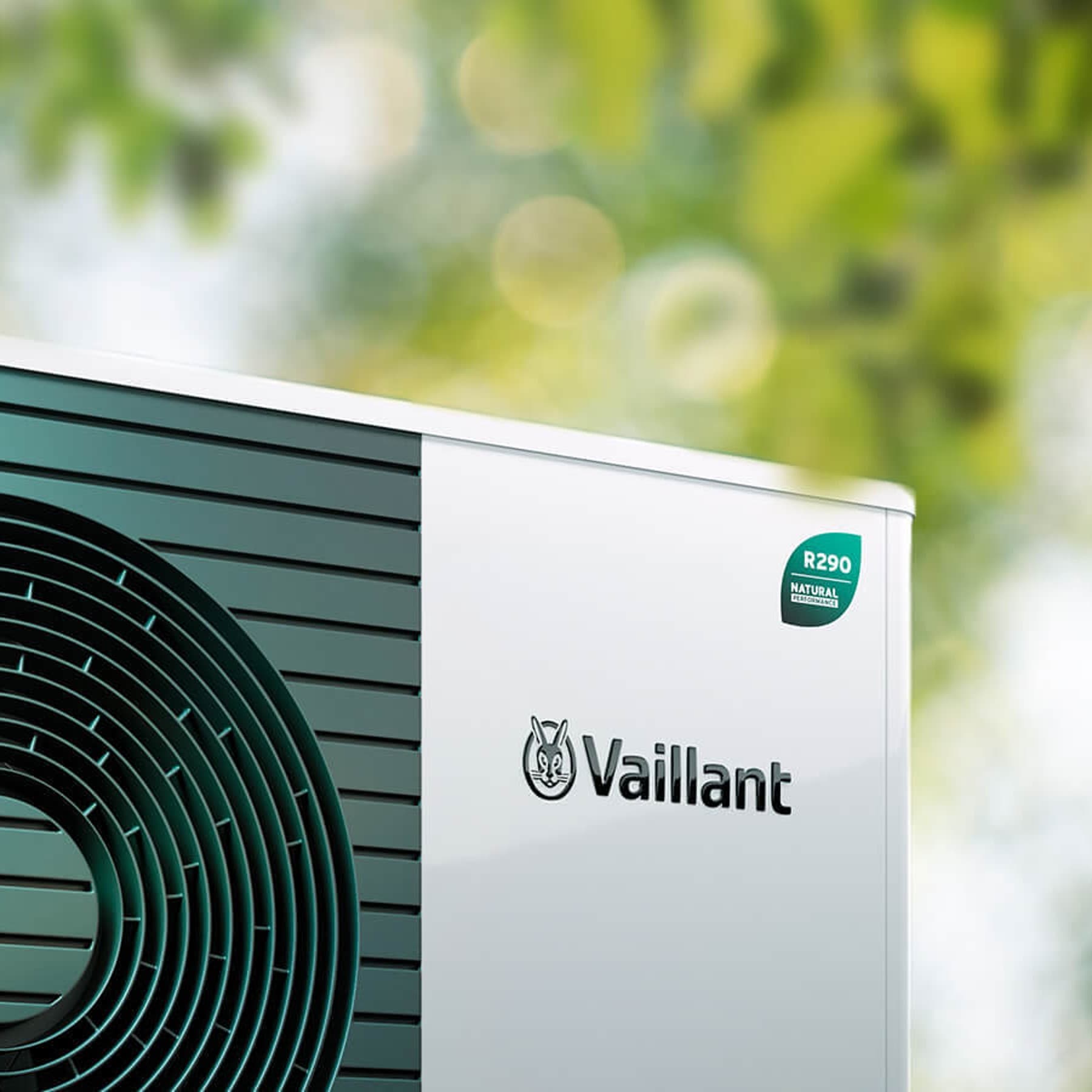 Uma bomba de calor com a etiqueta R290