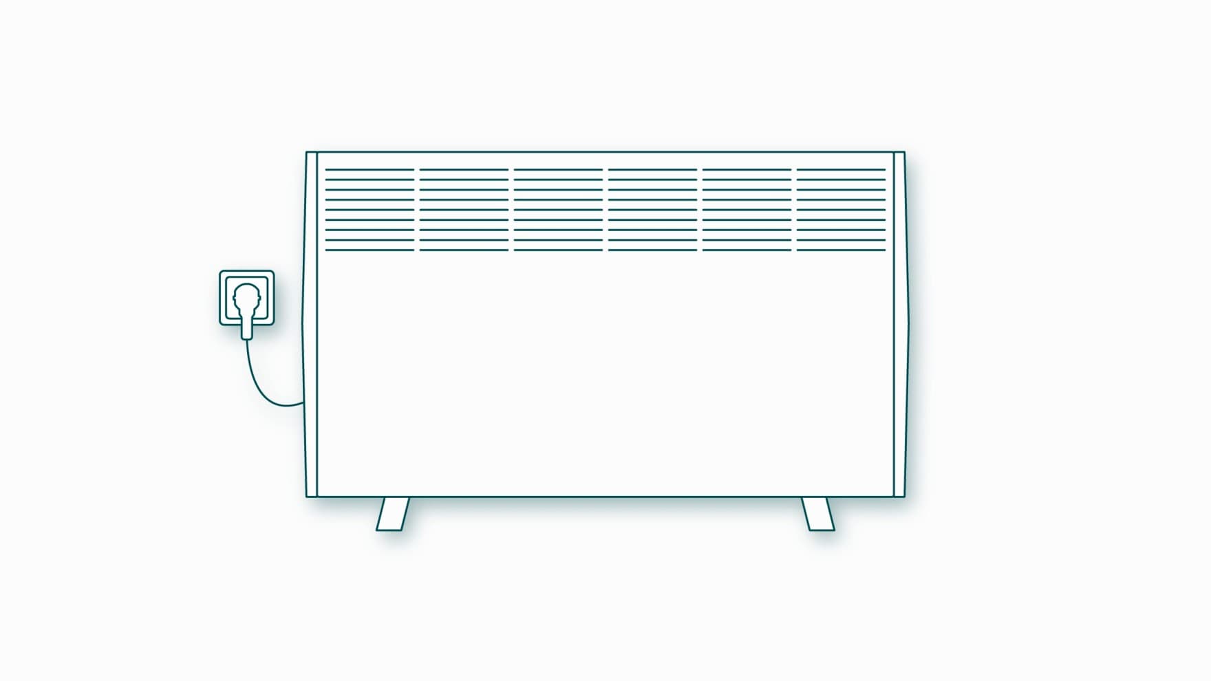 Esboço gráfico de um radiador convector