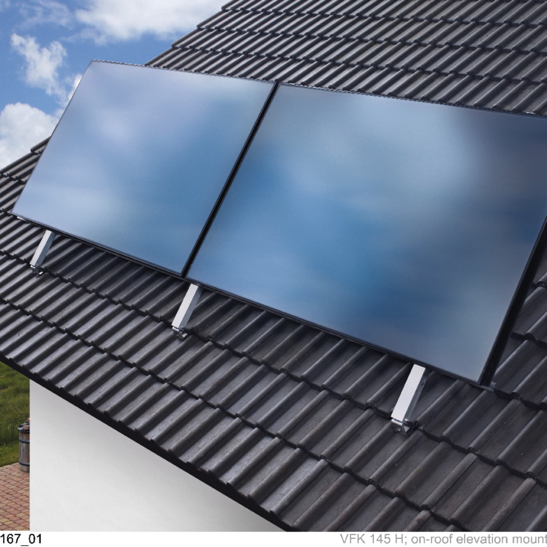 Painéis solares num telhado