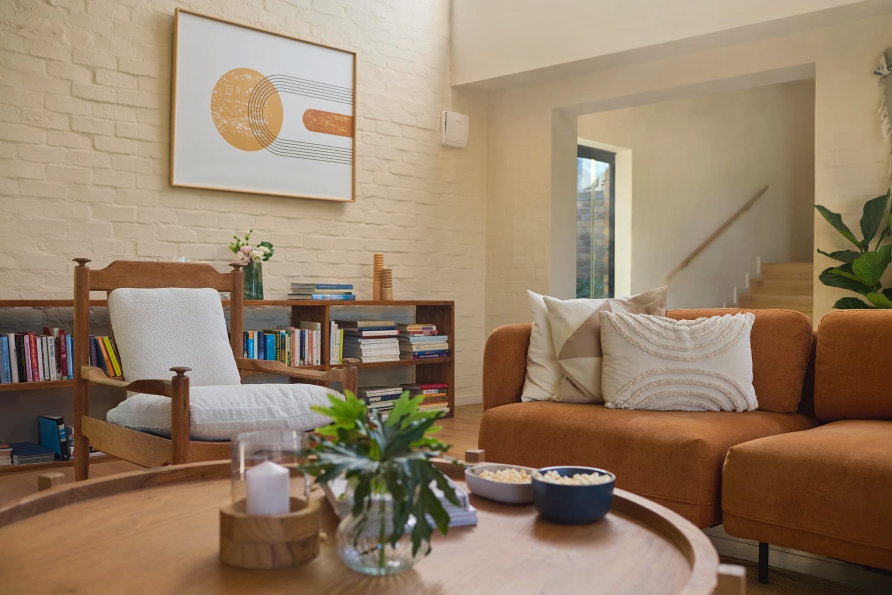 Sistema de ventilação descentralizado numa sala de estar