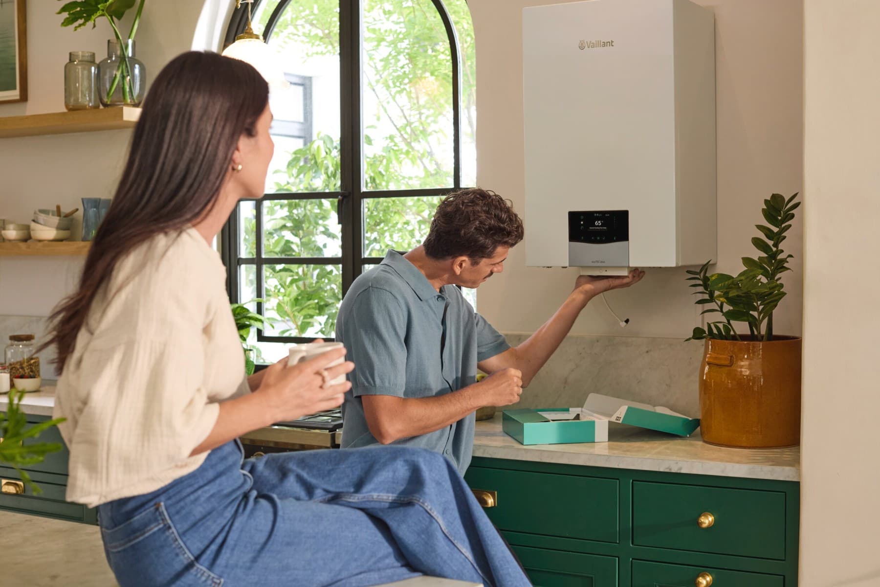 Analisando o gateway de internet abaixo de uma caldeira Vaillant